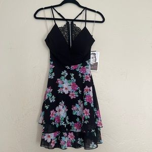 NWT cutout lace back floral dress